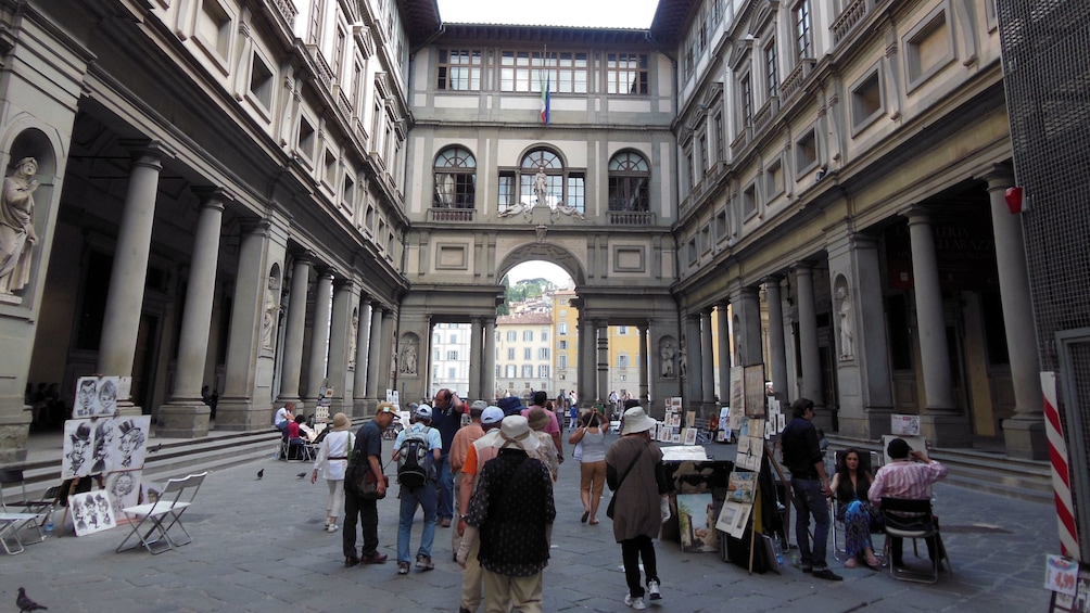 courtyard area on Accademia and Uffizi Guided Tour in Italy