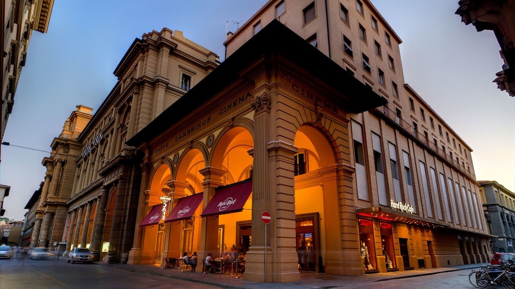 Front of building n Hard Rock Cafe in Florence Italy