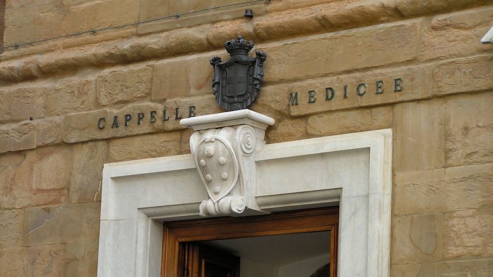 exterior decoration at Medici Chapels Museum in Florence Italy