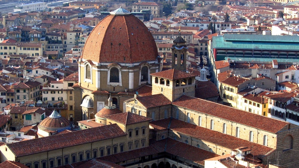 aerial view at Medici Chapels Museum in Florence Italy