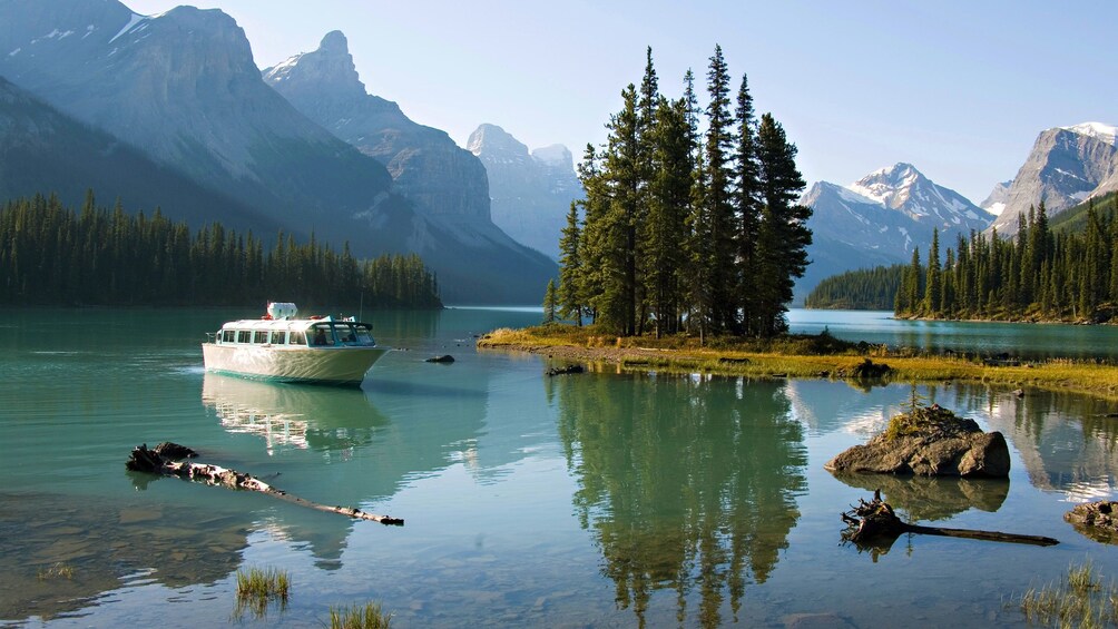 Boat cruising on Medicine Lake