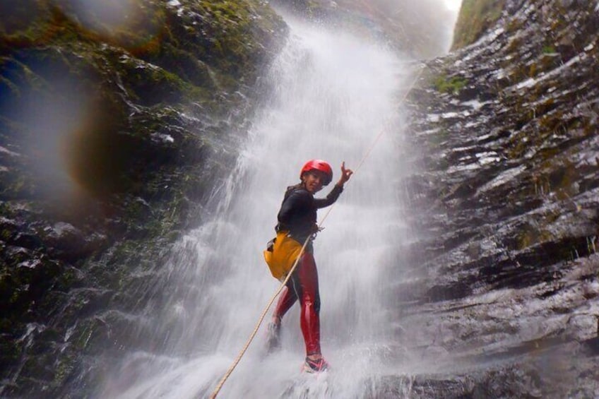 Canyoning highest waterfall 90m (295ft) private day trip from Guayaquil