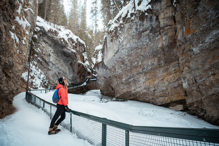Show item 5 of 9. Discover Banff: Johnston Canyon Icewalk Tour