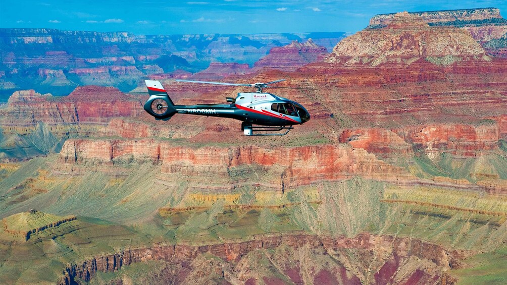 Helicopter flying above the Grand Canyon