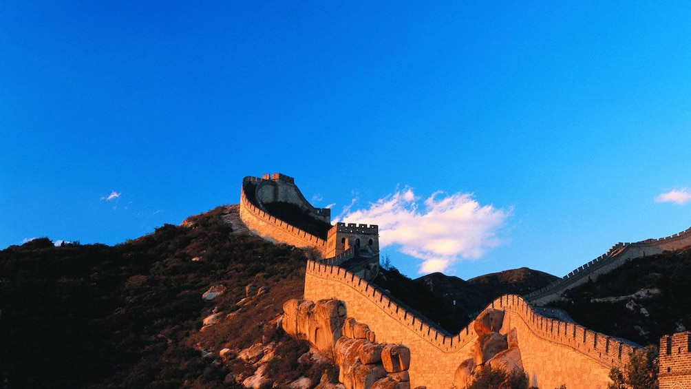 Sun setting on the Great Wall in China