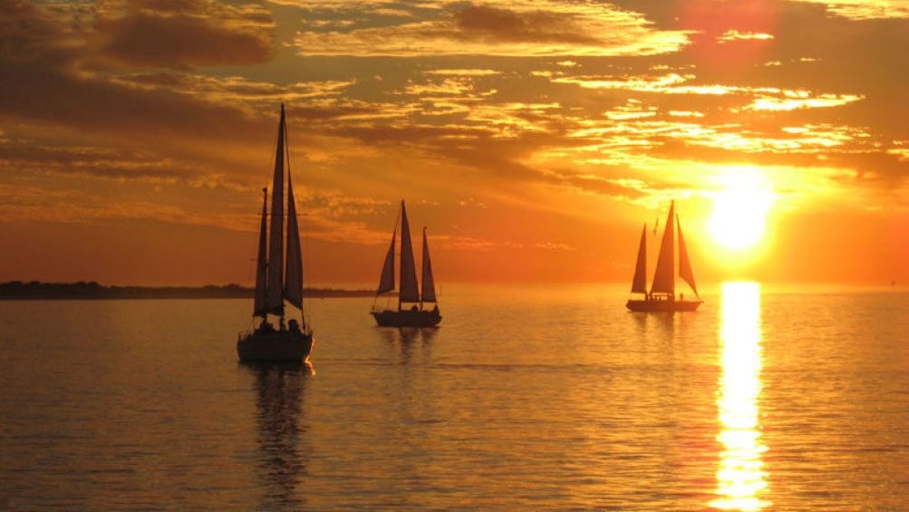 Sunset over Boca Ciega Bay in Tampa Bay, Florida