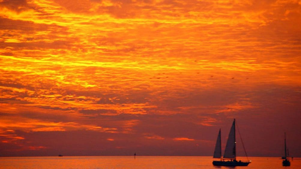 Sunset over Boca Ciega Bay in Tampa Bay, Florida