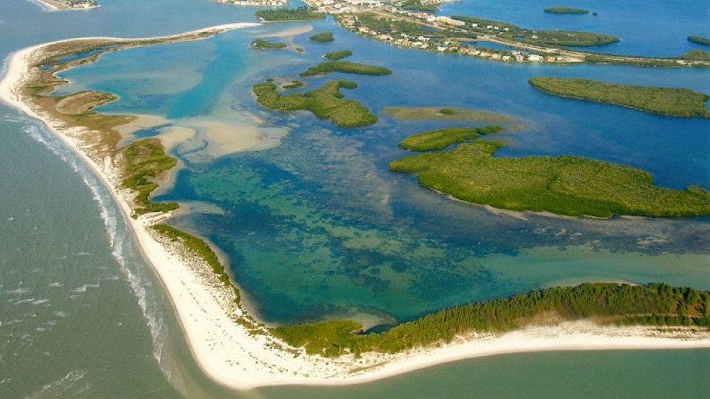 Aerial view of Shell Key Island, a 1800 acre nature preserve