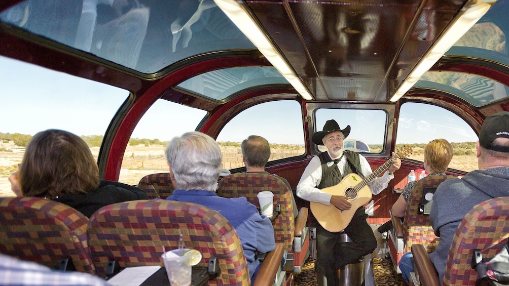 Aboard the train at the  Grand Canyon Railway 