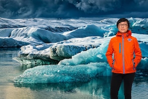 Tur till sydkustens vattenfall och glaciärlagunen Jökulsárlón