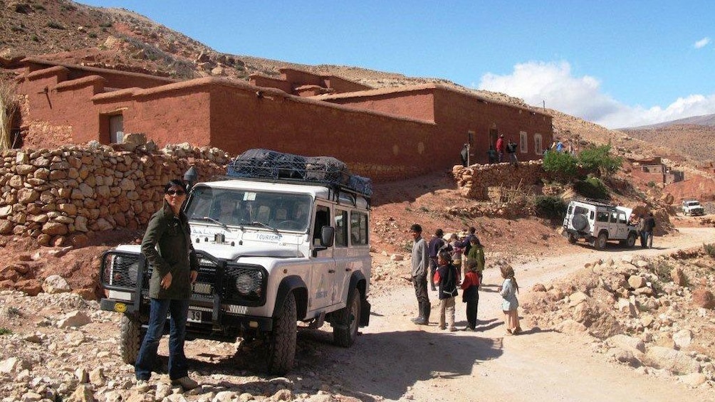 Tour group in a Berber village in Marrakech