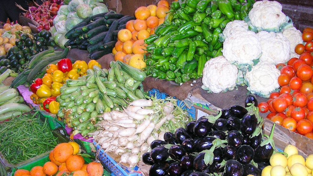 Fruits and vegetables at a market in Marrakech