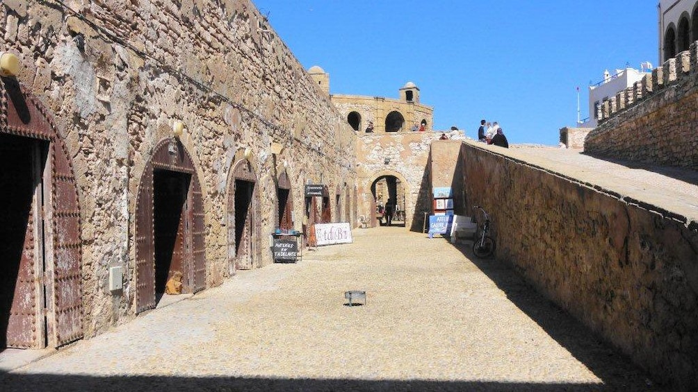 Row of doorways into the walled city of Essaouira