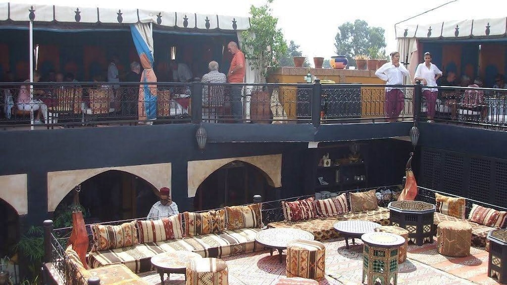 Outside lounge at a restaurant in Marrakech
