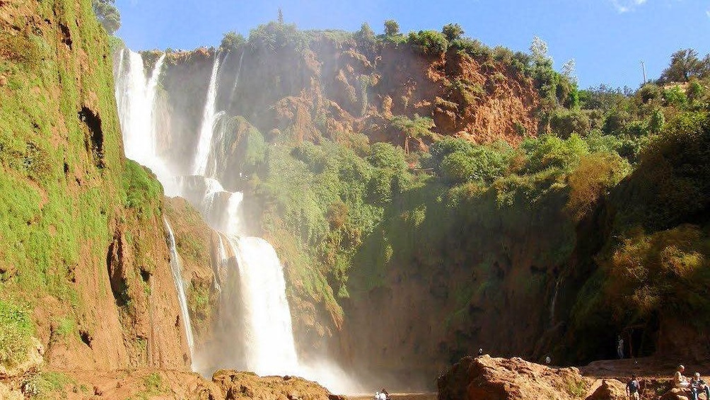 Tiered waterfall and pool in Ouzoud Falls near Marrakech