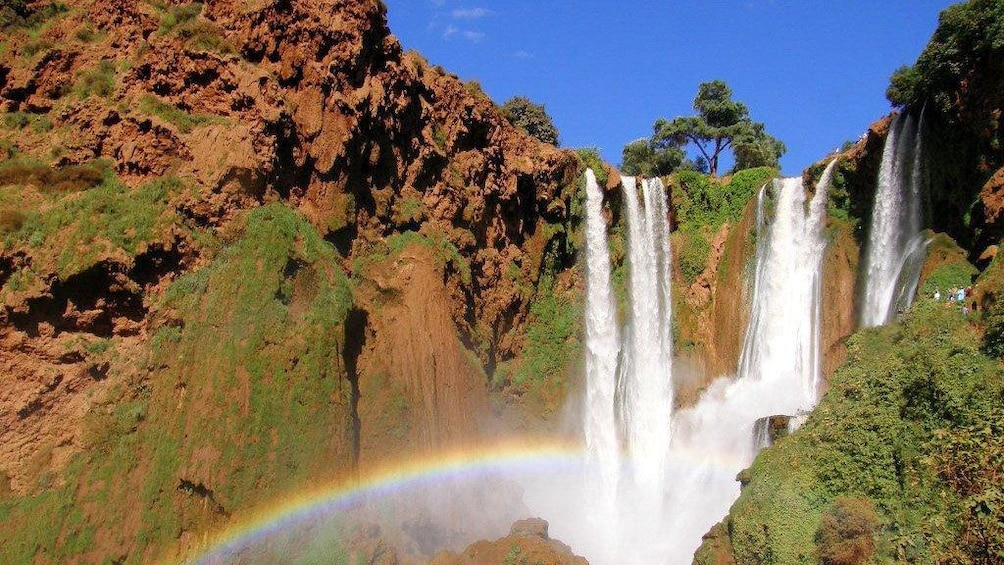 Waterfalls and rainbow in Ouzoud Falls near Marrakech