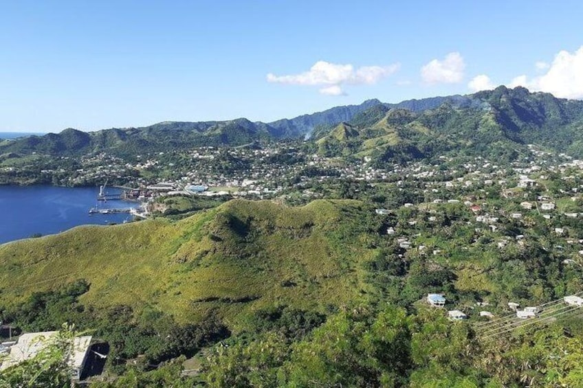 View from Fort Charlotte overlooking the Leeward side of the island of SVG.