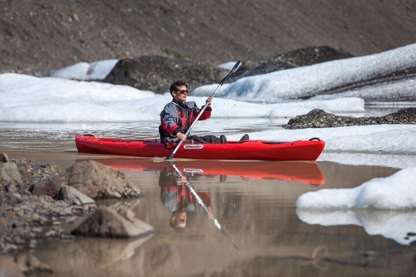 Kayaking on the Sólheimajökull Glacier Lagoon