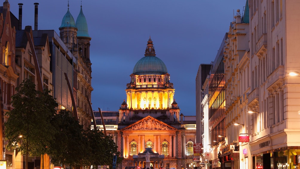 Show item 4 of 10. City Hall at night in Dublin