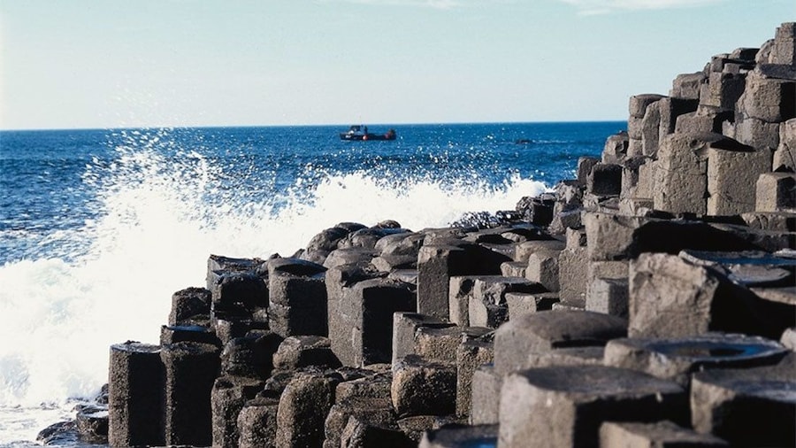 Manmade rocky coastline in Ireland