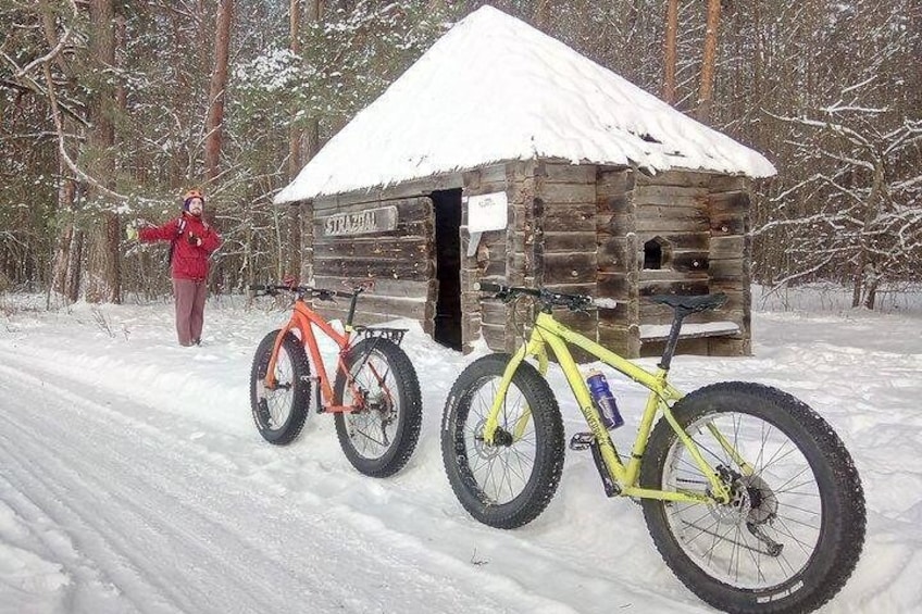 Ethnographic Lithuanian village in winter