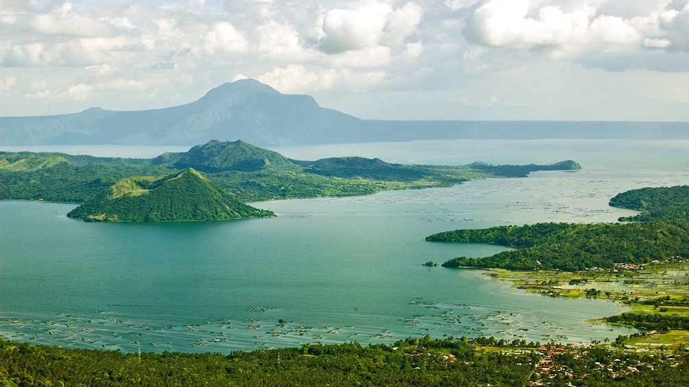 View from Tagaytay of Taal Lake from with mountains in the distance