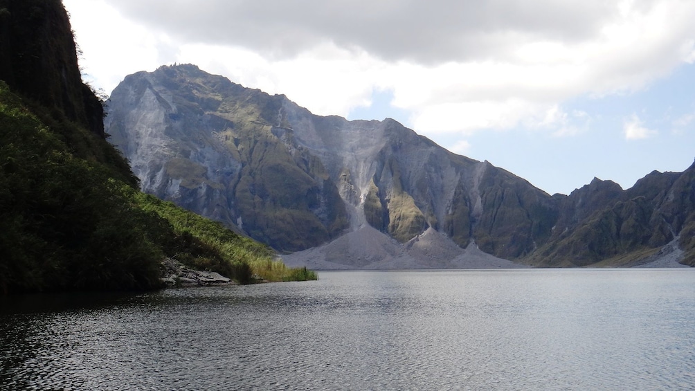 Lake Pinatubo with mountain in the background in the Philippines