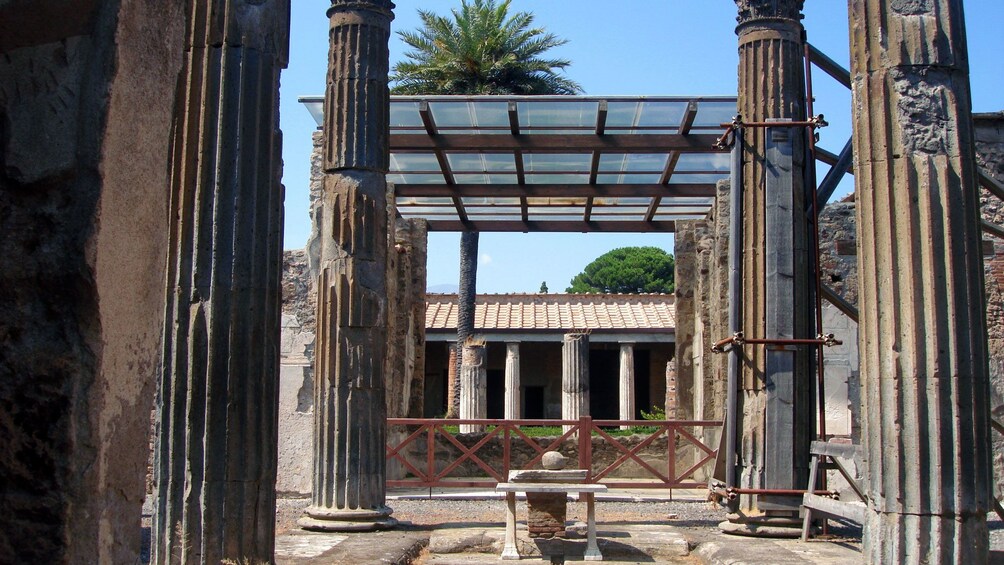 Pillars among the ruins of Pompeii