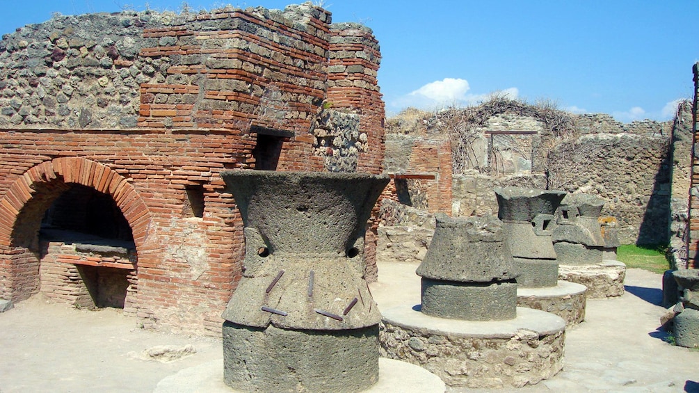 Ruins of an ancient kitchen in Pompeii