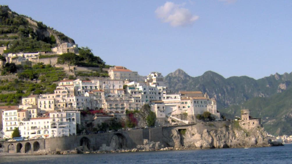 Hillside town along the Amalfi Coast in Italy