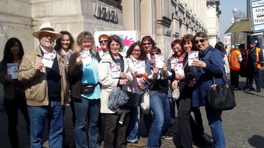 Show item 2 of 5. tour group posing in milan italy