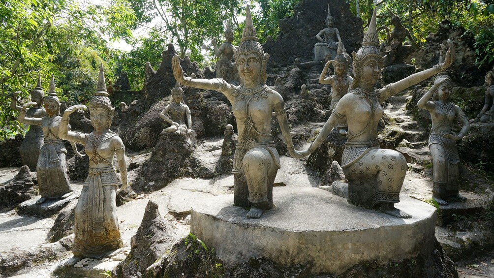 Group of dancing statues in Koh Samui