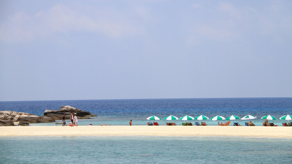 Beach with umbrellas in Koh Samui