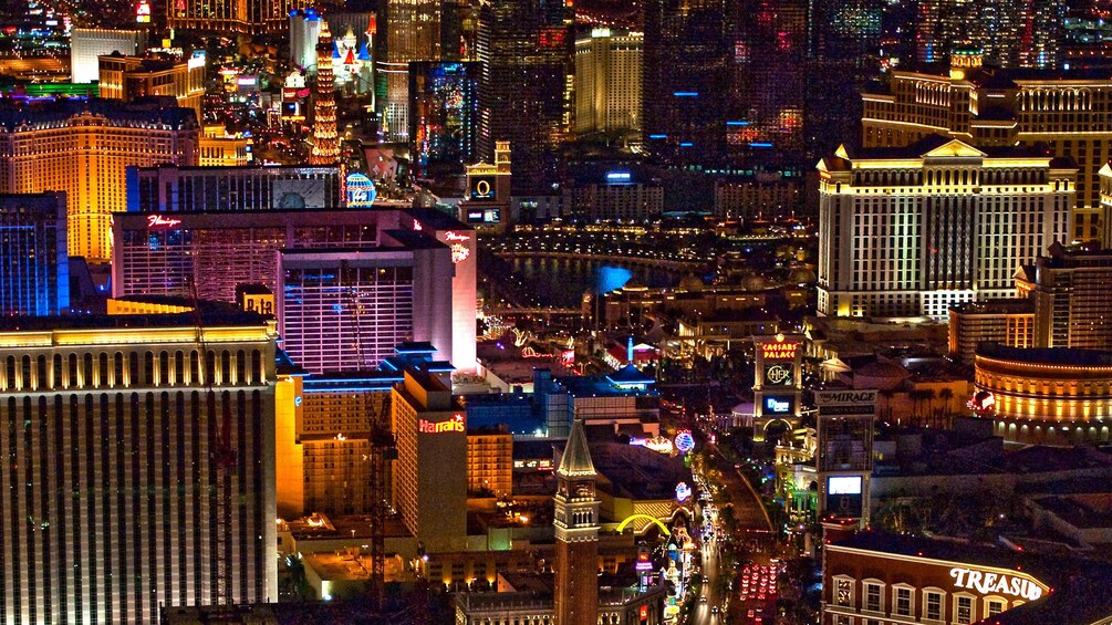 Las Vegas strip from helicopter vantage