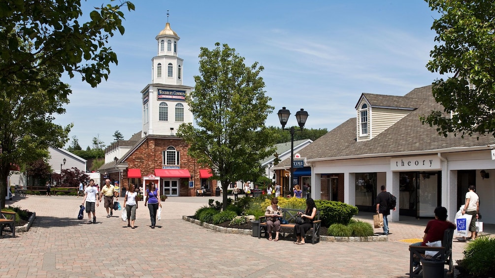 Shoppers at the Woodbury Outlets in New York