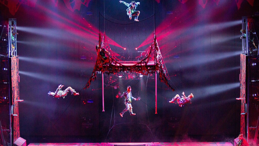 Acrobats perform to songs by Michael Jackson at One, by Cirque du Soleil® in Las Vegas
