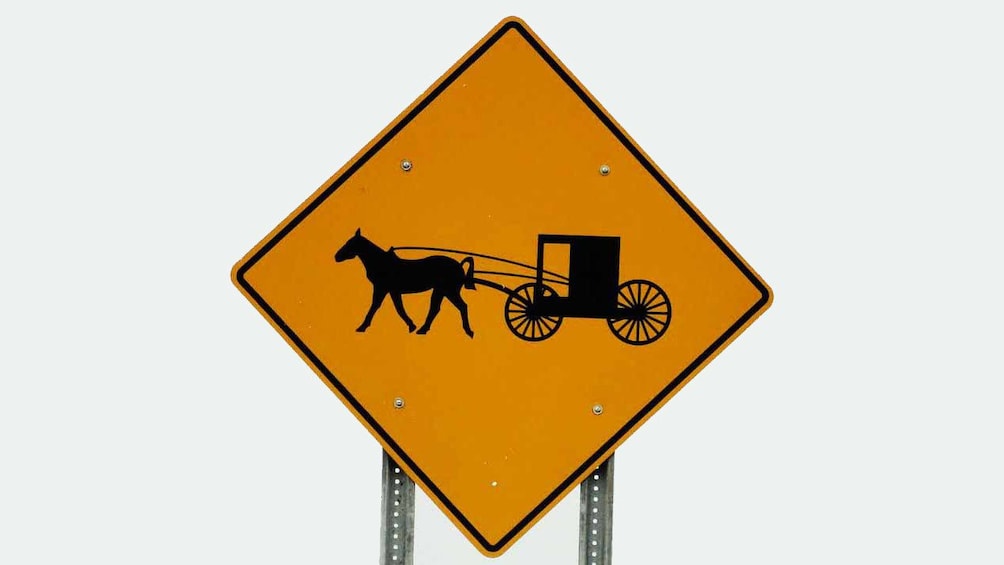 Amish Country horse and buggy street sign in Pennsylvania