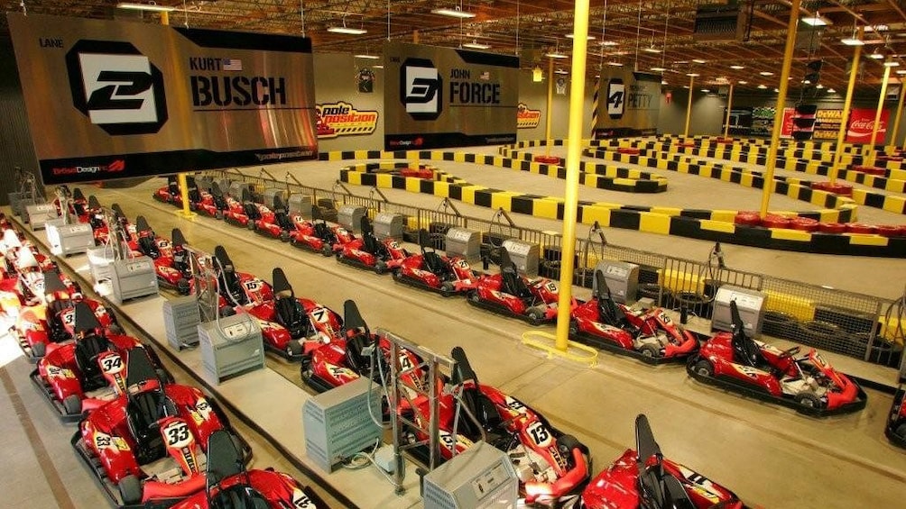 Landscape view of the Go Kart Raceway facility in Las Vegas Nevada