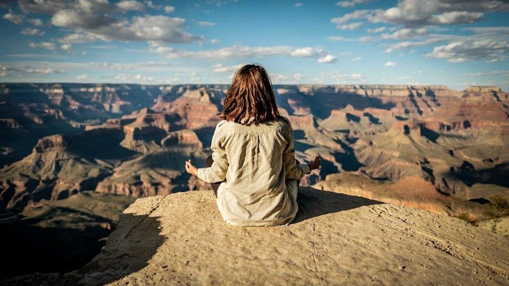 Meditating at a Grand Canyon lookout