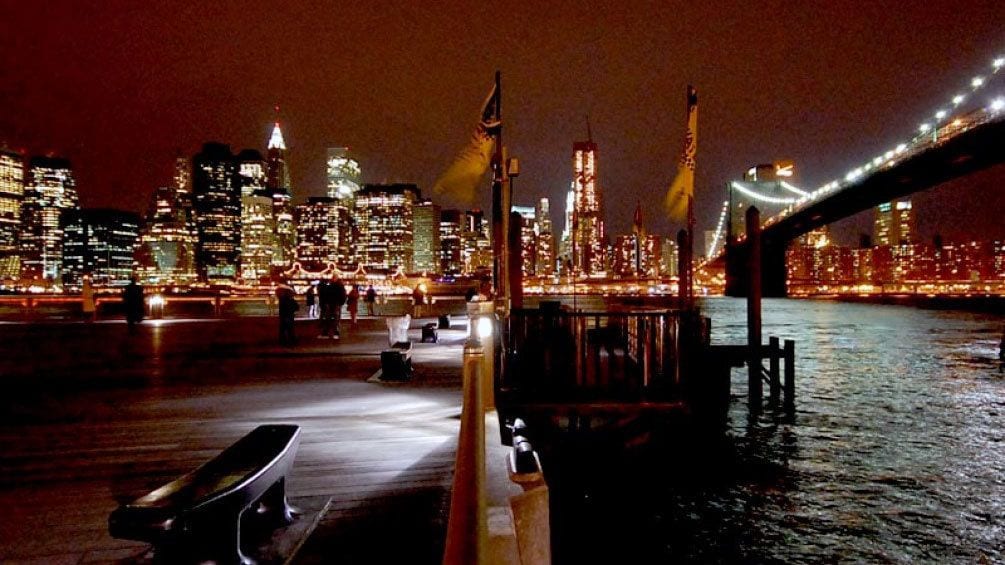 Dock at night in New york
