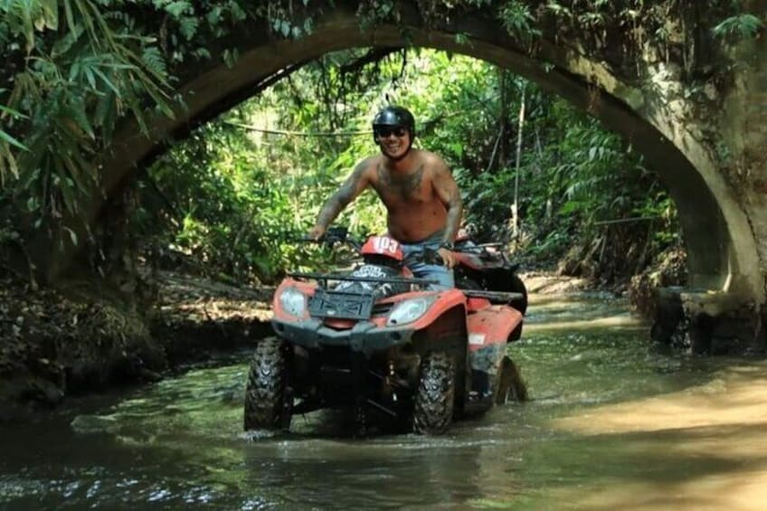 Bali Quad bike ATV passing through Waterfall, Cave & Rice fields