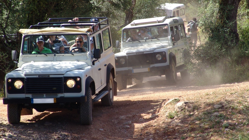 Jeeps on a dirt road in the Algarve