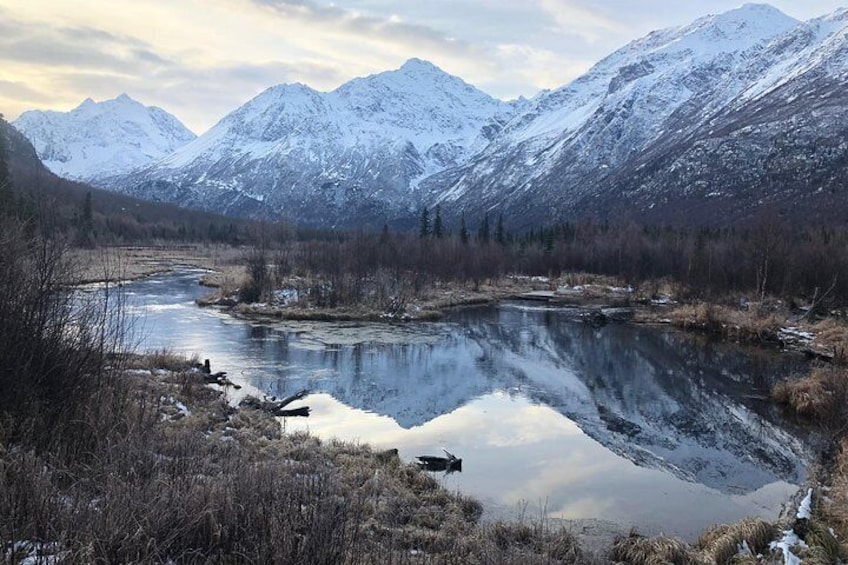 Picturesque Eagle River Valley At Winter's Dawn