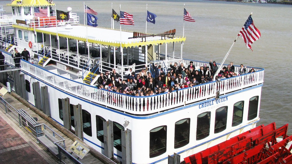 People ready for paddleboat cruise in New Orleans