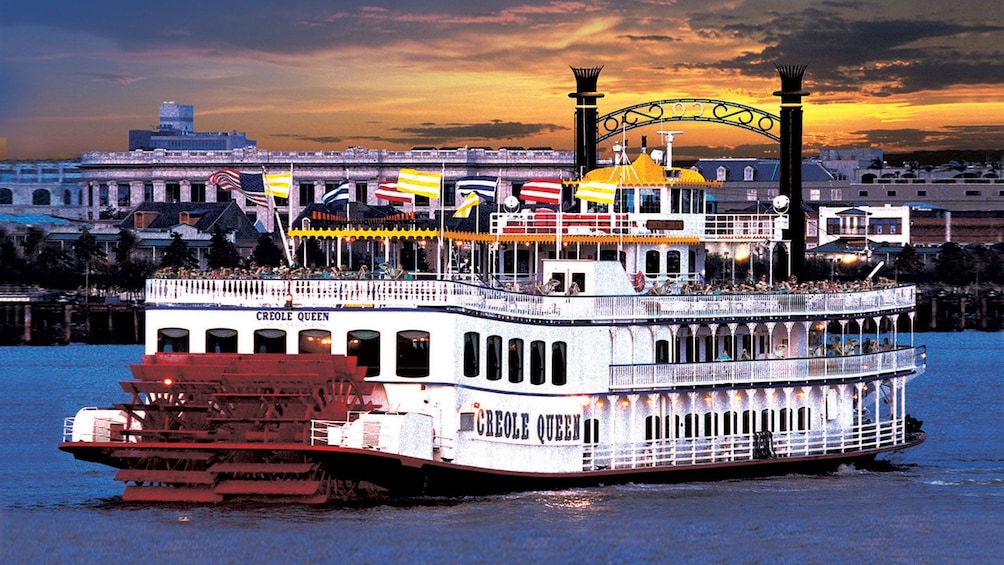 paddle boat on river in New Orleans