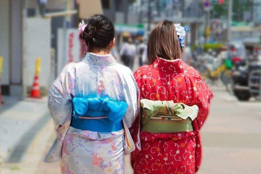 Real Kimono experience and Tsumami Kanzashi Workshop