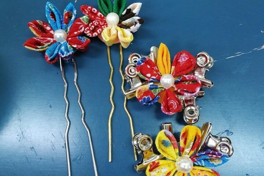 Real Kimono experience and Tsumami Kanzashi Workshop