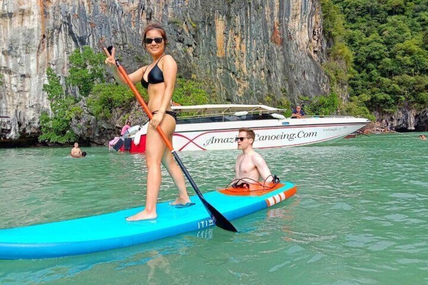 Fun paddle boarding