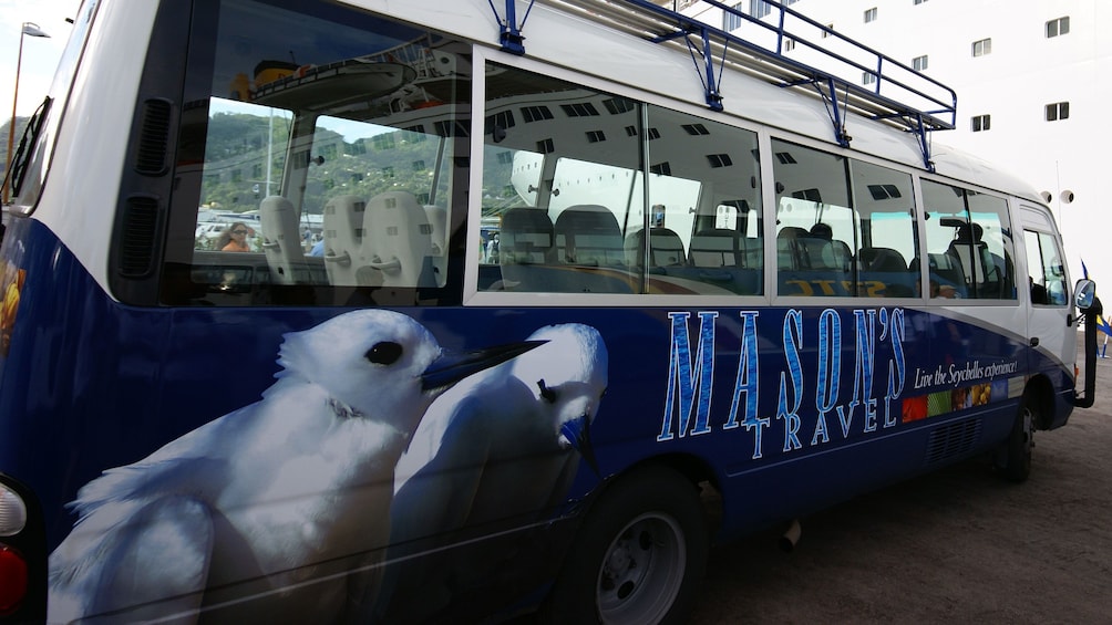 Mason's travel bus in Seychelles 