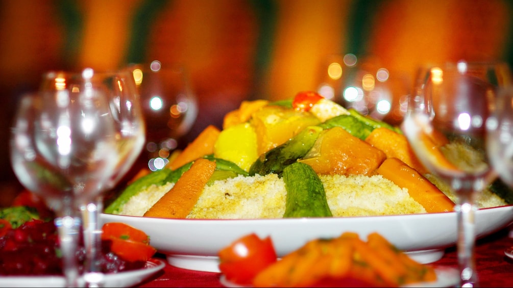 Plate of moroccan food in Agadir